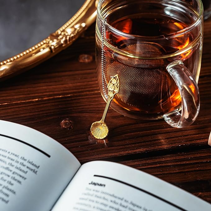 Tea Strainers For Loose Tea Stainless Steel Tea Ball Infuser Tea Ball For Loose Leaf Tea Infuser For Loose Leaf Tea Loose Leaf Tea Steeper Cute Tea Infuser Gift (Lobed)