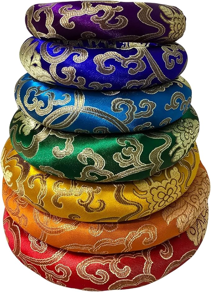 7 Pieces Handmade Singing Bowl Cushion Set, Singing Bowl Accessory Pillow Pad for 6-12 Inch Tibetan Crystal Sound Bowl Bloomnest