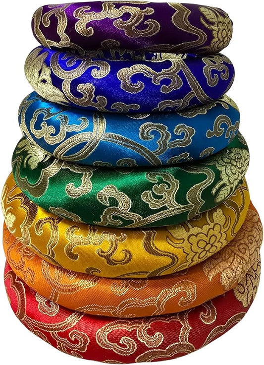 7 Pieces Handmade Singing Bowl Cushion Set, Singing Bowl Accessory Pillow Pad for 6-12 Inch Tibetan Crystal Sound Bowl Bloomnest