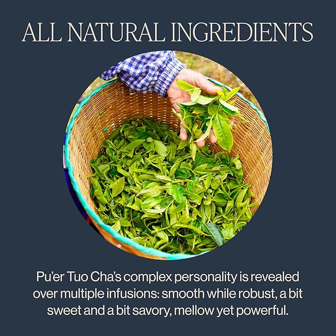 Rishi Tea Ancient Pu'er Tuo Cha Herbal Tea - Organic Direct Trade Loose Leaf, Medium Caffeine Aged Ripe Pu-erh for Digestion Support - 16 Ounces, 60+ Servings - Bloomnest