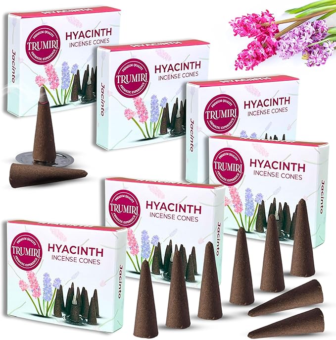 Hyacinth - Total 60 Cone Incense - Packs of 10 - 6 Scented Cone Incense Packs TRUMIRI