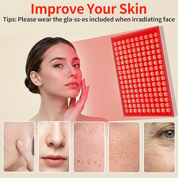 Red Light Therapy, Dual Chip Elite Grade LED Red Infrared Light Device with Near-Infrared Light 660nm 850nm High Power Red Light Therapy Panel at Home, Ideal for Body, Face,100W ZOXJOY