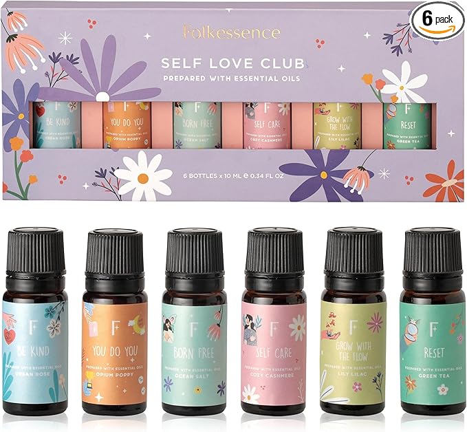 Folkulture Essential Oils for Diffuser | Essential Oils Set of 6 Fragrances | Diffuser Oil Scents for Home | Oils Diffuser Essential Oil | Fragrance Oils for Diffusers - Green Tea, Ocean Salt - Bloomnest
