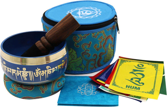 Seven Tibetan Singing Bowls Set - Choose Your Favorite Bowl, Improve Meditation Practice (Throat Chakra)