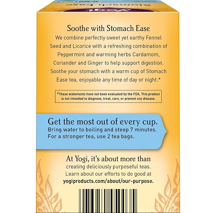 Yogi Tea - Stomach Ease (6 Pack) - Supports Healthy Digestion with Peppermint, Licorice Root, and Ayurvedic Herbs - Caffeine Free - 96 Organic Herbal Tea Bags - Bloomnest