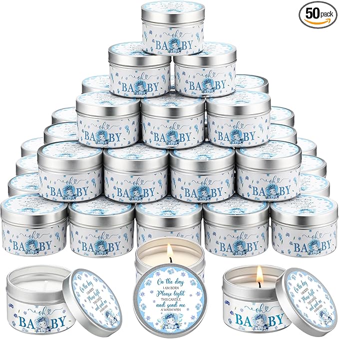 50 Pcs Baby Shower Party Favors Candles Lavender Scented Gender Reveal Gifts Bulk Candles for Favors Baby Shower Rustic Return Gifts(Elephant) - Bloomnest