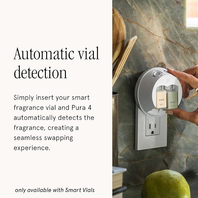 Pura - Smart Home Fragrance Device Starter Set - Pura 4 - Scent Diffuser for Home - Includes Fragrance Aroma Diffuser - Square Box, Pacific Aqua and Linens & Surf Scent Refills - Bloomnest