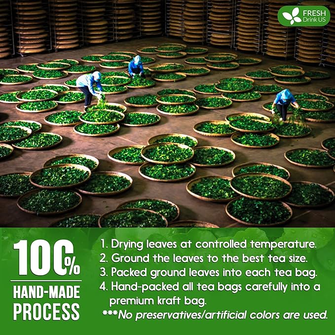 FreshDrinkUS, Premium Gotu Kola Leaf Tea – 75 Tea Bags | Pure Dried Centella Asiatica Leaves | Naturally Caffeine-Free Herbal Tea | Refreshing Aroma & Smooth Taste | Premium Herbal Infusion. Vegan - Bloomnest