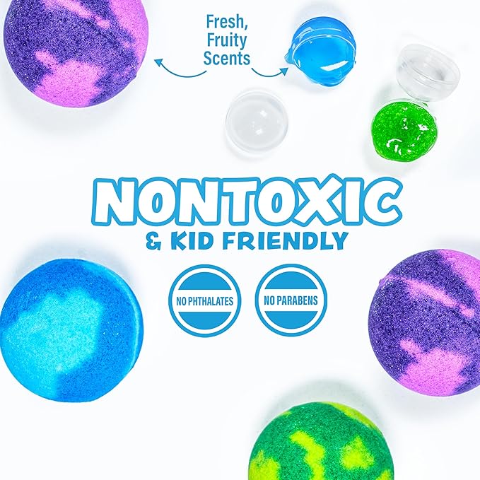 Tub Works Super Goo Bath Slime 'Surprise' Bombs, 6 Pack | Kids Bath Bombs With Surprise Inside | Nontoxic | Stretchy, Squishy Slime Soap | Sensory Fun for Kids - Bloomnest