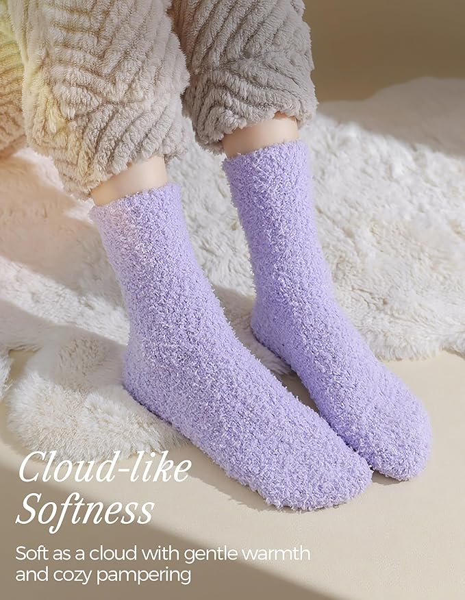 TEHOOK Warm & Cozy Valentines Gifts for Women, Fluffy Fuzzy Plush Sleeping Slipper Socks - Soft Warm Fabric - Bloomnest