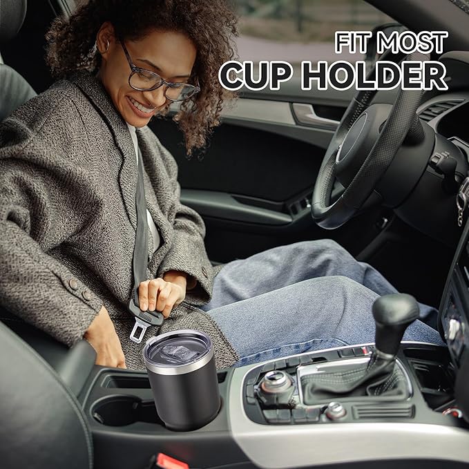 30 oz Tumbler with Lid Stainless Steel Tumblers Vacuum Insulated Cup Reusable Powder Coated Travel Mug Double Wall Leak Proof Portable Cups Keep Cold Drinks for 12 Hours, Black, 1 Pack - Bloomnest