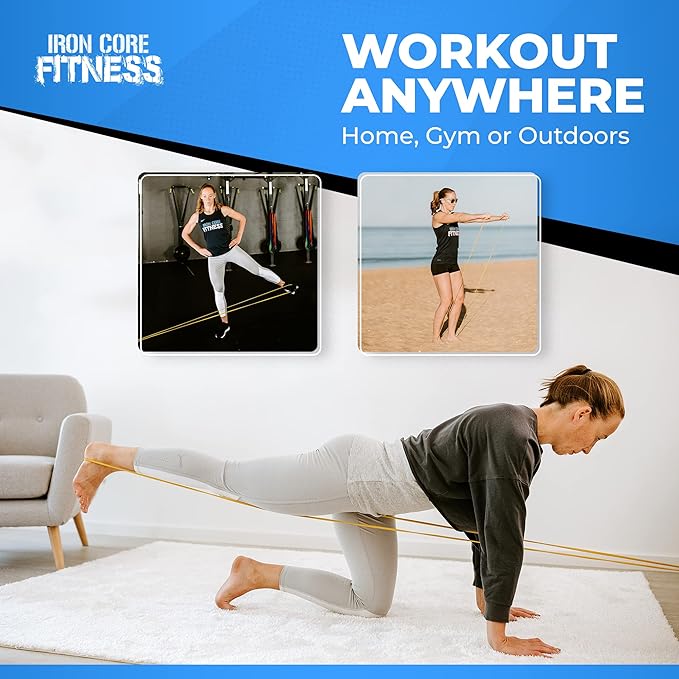 Pull Up Assistance Resistance Bands - Long Loop Power Bands for Men and Women - Strength Power Flexibility Training at Home & Gym - Ebooks & Workout Chart Included by Iron Core Fitness - Bloomnest