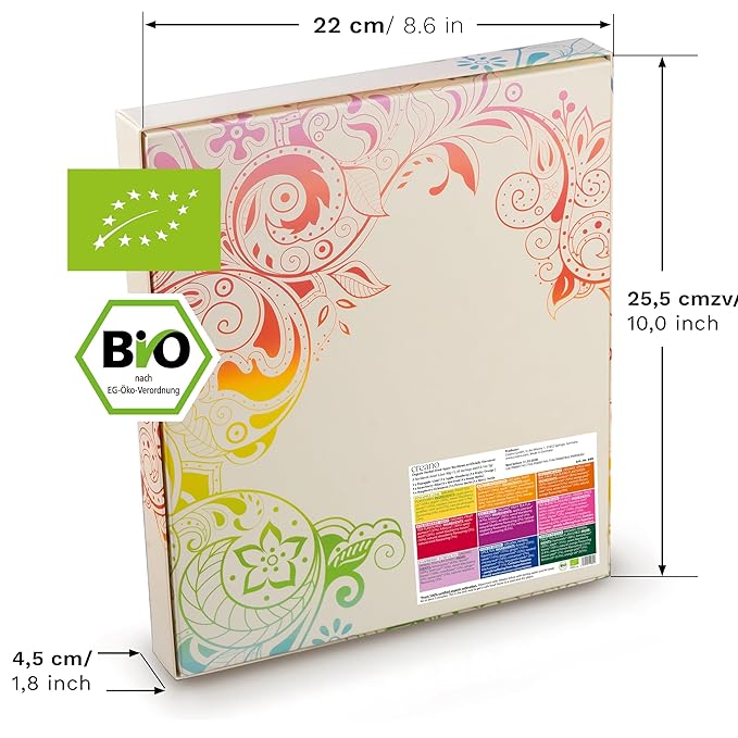 Creano Organic Herbal & Fruit Tea Gift Set – 45 Organic Tea Bags in 9 Dreamy Varieties – 90 g* - Bloomnest