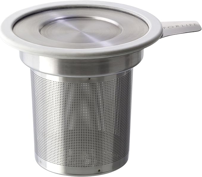 FORLIFE Brew-in-Mug Extra-Fine Tea Infuser with Lid, White - Bloomnest