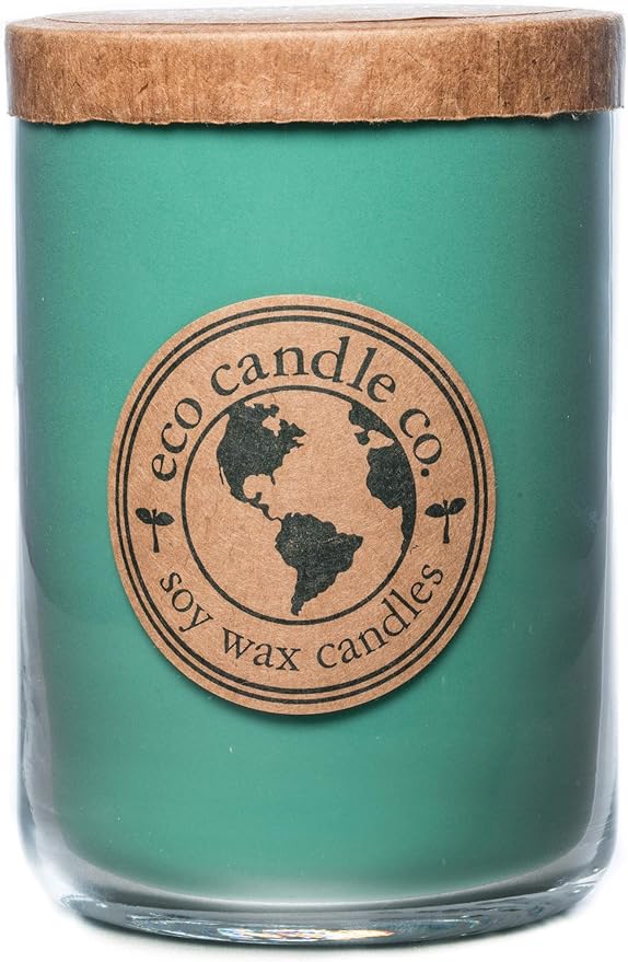 ECO CANDLE CO. Recycled Candle, Winter Wonderland, 26 oz. - Scents of Pine, Spruce, & Fir - 100% Soy Wax, No Lead, Kraft Paper Label & Lid, Hand Poured, Made from Midwest Grown Soybeans - Bloomnest