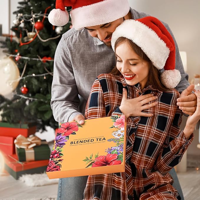 Tea Gift Set, 9 Assorted Herbal Tea, Travel Edition Gift Box for Family, Friends and Lover, Gluten Free, Non GMO