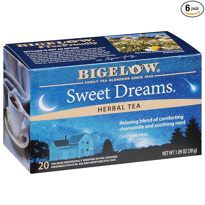 Bigelow Sweet Dreams Herbal Tea Bags, 20 Count Box (Pack of 6) Caffeine Free Herbal Tea, 120 Tea Bags Total - Bloomnest