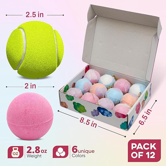 Bath Bombs for Women, Men & Kids – 12 Bath Bomb Gift Set with Shea Butter, Essential Oils & Sea Salt, Moisturizing Spa Aromatherapy, Long-Lasting Fizz, Relaxation & Holiday Gifts - Bloomnest