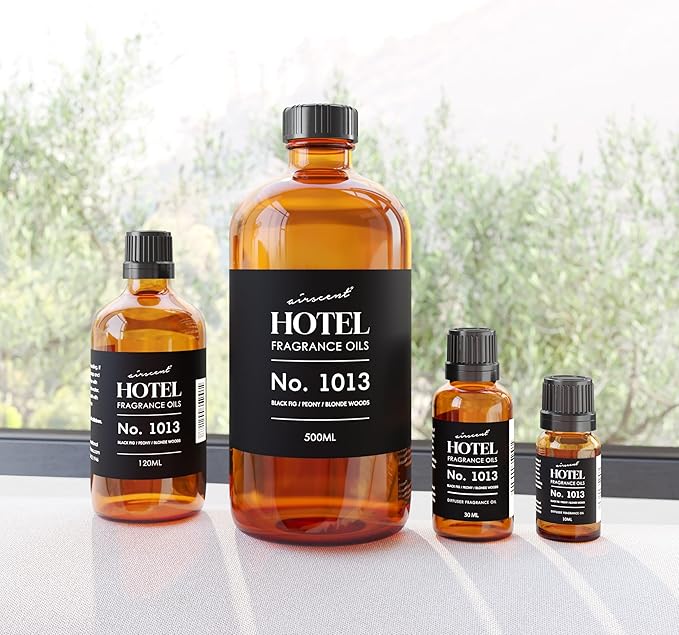 AirScent Hotel Diffuser Oil No. 1013 - Black Fig Peony Blonde Woods - Hotel Scent Dupe - Premium Fragrance Oil for Ultrasonic and Waterless Diffusers and Crafting - 30 mL, 1 fl oz Glass Bottle - Bloomnest
