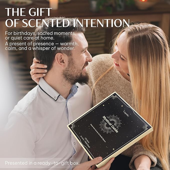 Mystical Guide Incense Sticks Variety Pack of 6 (120 Insence-Sticks) with Holder: Patchouli, Lavender, Sandalwood, Cinnamon, Lemongrass, Sage Inscents-Stick, Organic Incense Stick Non Toxic