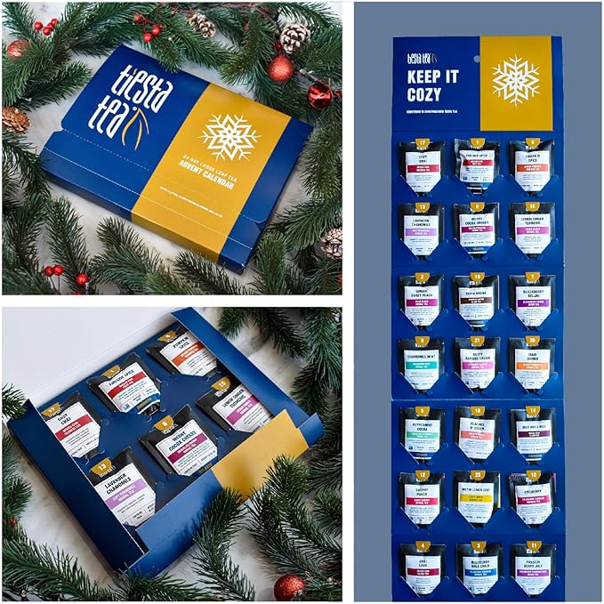 Tiesta Tea Advent Calendar 2025, Loose Leaf Herbal Tea Variety Pack, 24 Exquisite Loose Leaf Blends for Brew Lovers, Box of Herbal and Fruit Infusions, Hot or Iced, Holiday Gift Set Package - Bloomnest