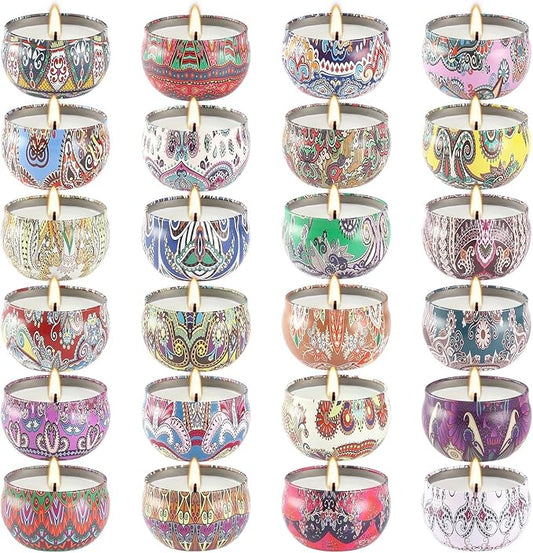 24Pack Scented Candles,Soy Wax Jar Candles,Aromatherapy Candles for Home 2.5 OZ Scented Candles for Mom for Christmas Candles, Birthday, Thanksgiving, Mother's Day,Valentine'sDay - Bloomnest