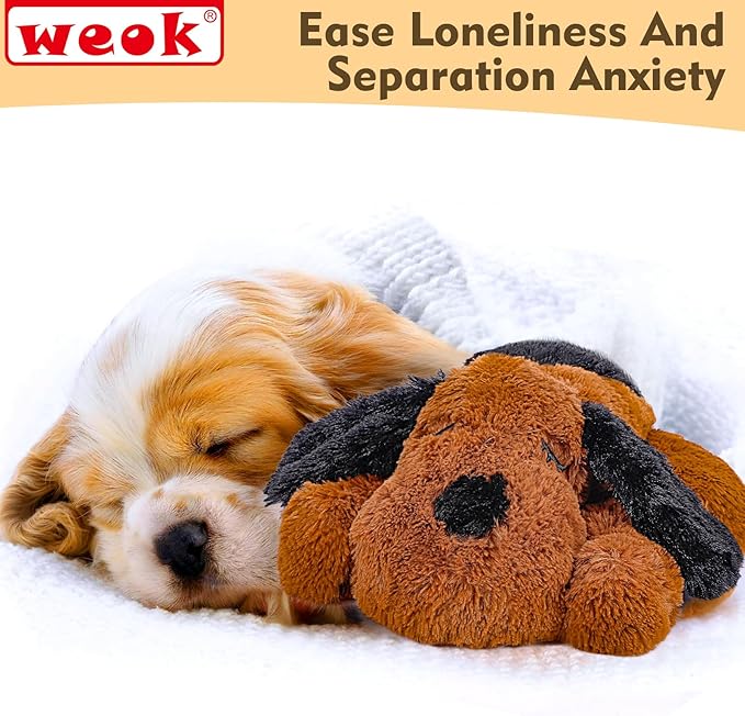Heartbeat Puppy for Dogs, Helps for Anxiety Relief and Calming, Stuffed Animal Anxiety Calming Behavioral Puppy Heartbeat Toy Sleep aid for Cats Pets（for Small Breeds） - Bloomnest