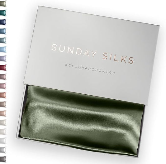 SUNDAYSILKS™ 100% Mulberry Silk Pillowcase, Silk Pillow Cases for Hair & Skin, Superior to Satin Pillowcase, with Zipper, Standard, Queen, King Sizes, Anti-Wrinkle, Cooling, Non-Slip Silk Pillowcases - Bloomnest