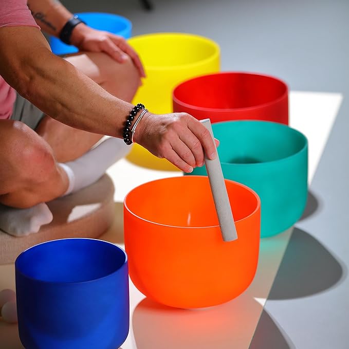 TOPFUND 10" Solid Singing Bowl Suede Mallet｜Hand-Wrapped Cowhide + Solid Beech Core (Scratch-Proof)