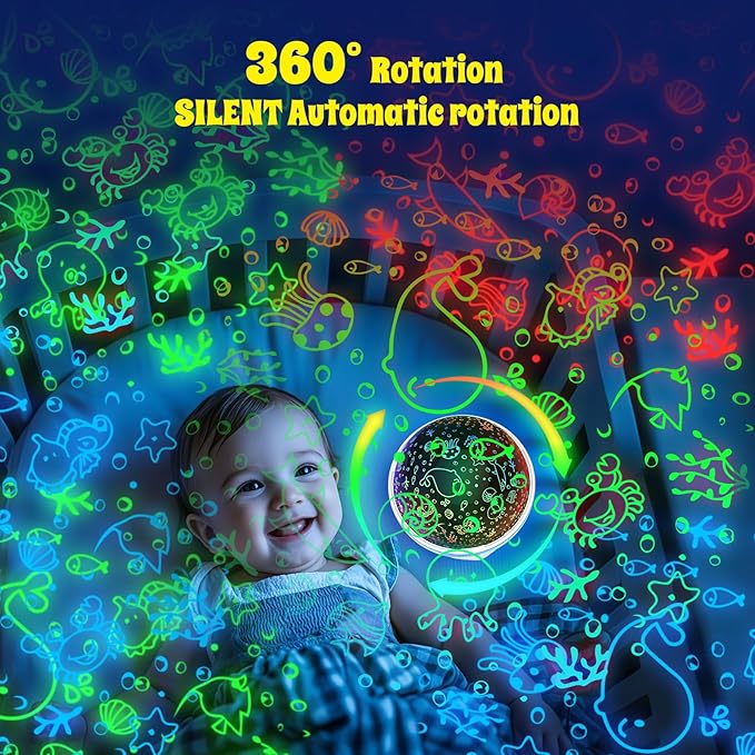Night Light Projector, Night Light for Kids, Star Projector, 54 Light Color 360 Degree Rotation Kids Night light, Rechargeable Lamp for Bedroom, Light Projector Birthday Christmas Gifts for Boys Girls - Bloomnest