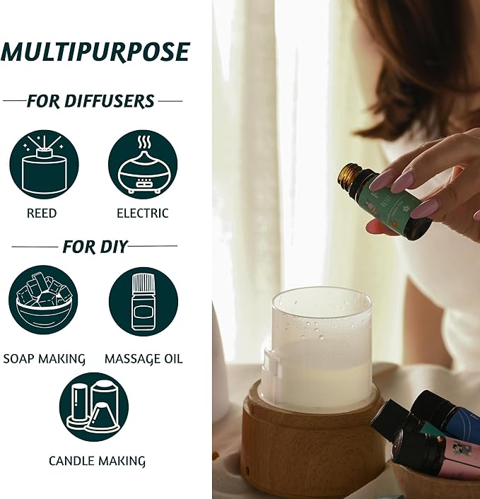Folkulture Christmas Fragrance Oils for Diffuser | Set of 6 Christmas Essential Oils Set for Home | Peppermint, Candy, Apple Tart, Cranberry, Vanilla (Christmas Magic) | Xmas Gift - Bloomnest