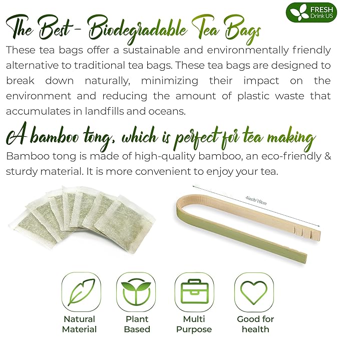 FreshDrinkUS, Pine Needle Tea Bags – 75 Tea Bags, Naturally Caffeine-Free, Refreshing Herbal Tea, Wild-Harvested Pine Leaves, Aromatic and Soothing – Non-GMO & Eco-Friendly Packaging - Bloomnest