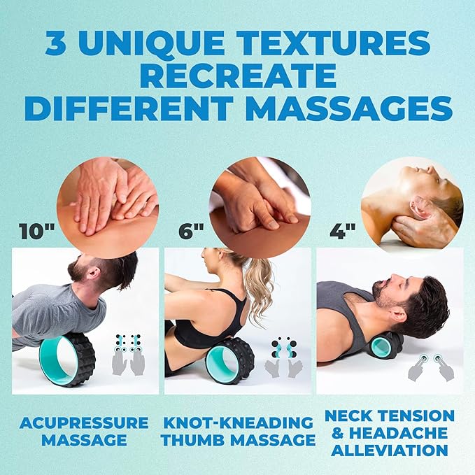 Chirp Ultimate Wellness Bundle Wheel XL Back Massage Roller, RPM Percussive Massager, 3-Piece Foam Roller Set for Back & Neck Pain Relief, Recovery, Physical Therapy, Mint - Bloomnest