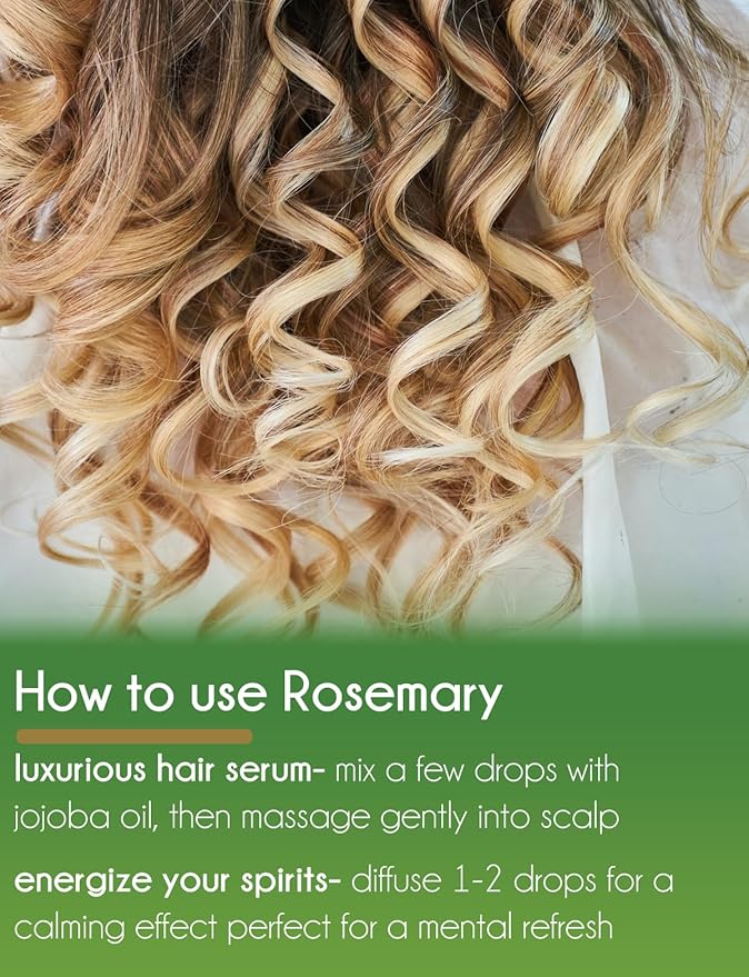 2 Bottles - 16 fl oz Rosemary Essential Oil (100% Pure & Uncut), Aluminum Bottle - GreenHealth - Bloomnest