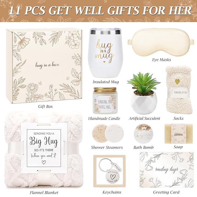 Sympathy Gift Baskets Sympathy Gifts for Loss of Loved One Hug in a Box for Women Bereavement Gifts Ideas Get Well Soon Gift Condolence Basket Miscarriage Thinking of You Care Package for Women - Bloomnest