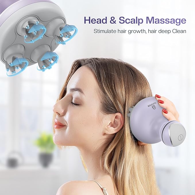 COMFIER Electric Scalp Massager with Mutlti-Modes Vibration, Portable Handheld Head Scratcher for Hair Growth,Waterproof Head Massager for Full Body,Dog Cat Massager for Deep Clean and Stress Relax COMFIER