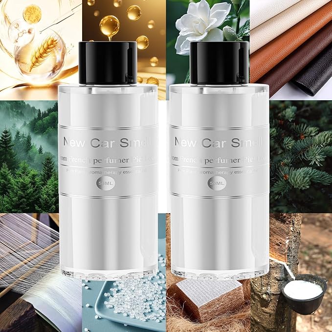 Amor Lyris 2 Packs Essential Oil Refill for Smart Car Air Freshener, 3.5OZ Car Diffuser Refill, Aromatherapy Perfume Refill Can be Used for 4-8 Months, Made with Natural Plant Extracts, New Car Smell - Bloomnest