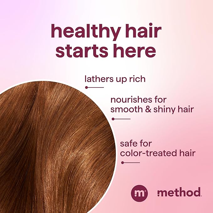 Method Volumizing Shampoo, Pure Peace with Rose, Peony, and Pink Sea Salt Scent Notes, Paraben and Sulfate Free, 14 oz (Pack of 1) - Bloomnest
