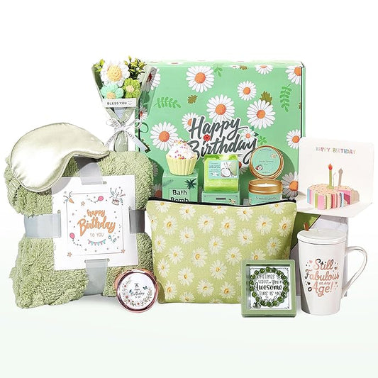 Birthday Gifts for Women, Daisy Happy Birthday Gift Basket for Women Self Care Gifts Happy Birthday Gift Baskets for Her ,Girlfriend,Wife,Mom,Grandma, Gifts Box Set with Coffee Mug For Women - Bloomnest