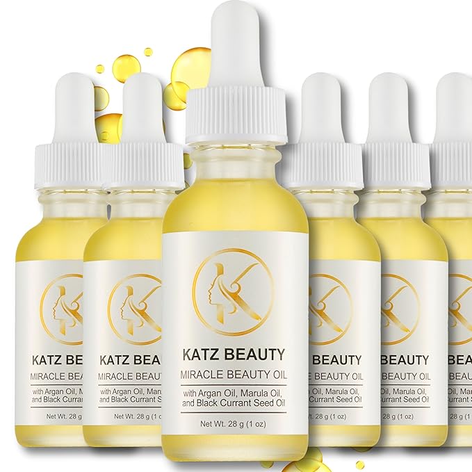 Katz Beauty Miracle Beauty Oil - Hydrating Face Oil with Jojoba, Argan & Marula Oil for Anti-Aging Glow, Non-Comedogenic (Pack of 6) - Bloomnest