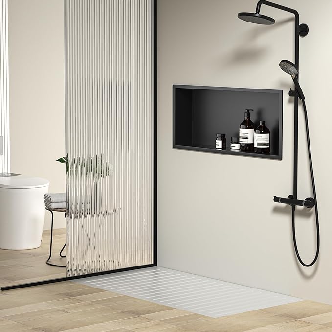 Stainless Steel Shower Niche 30" X 12" Matte Black No Tile Needed Horizontal Niche Shower Recessed Wall Niches for Bathroom Storage Over Mount Installation - Bloomnest