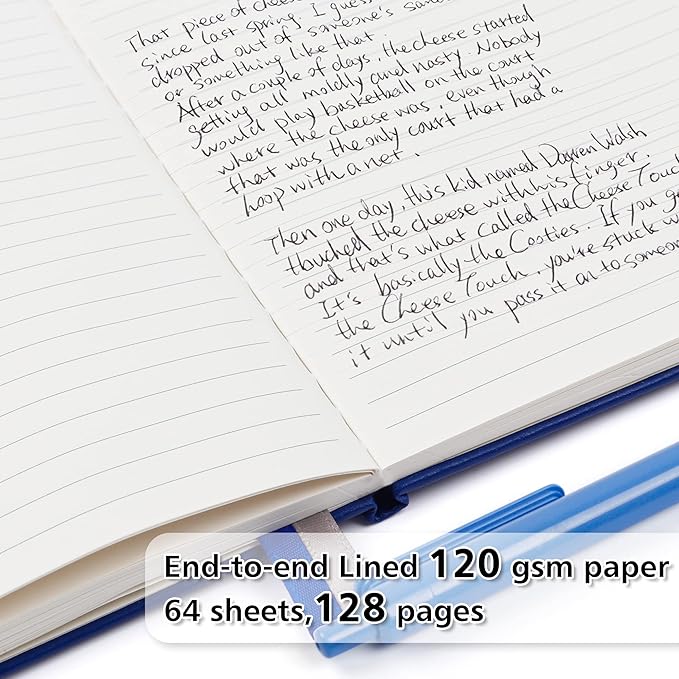 12 Pack Notebooks Journals Bulk with 12 Black Pens, Feela A5 Hardcover Notebook Classic Ruled Journal Set with Pen Holder for School Business Work Travel Writing, 120 GSM, 5.1”x8.3”, Navy - Bloomnest