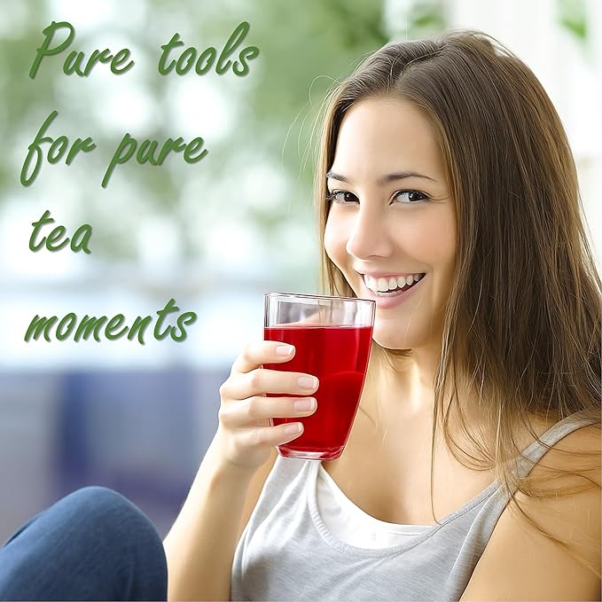 304 Food-grade Stainless Steel Tea Infusers for Loose Leaf Tea and Herbs - Reusable Fine Mesh Metal Long-Handled Tea Strainers with Hanging Hook, Brush and Drip Tray for Single Cup Brewing