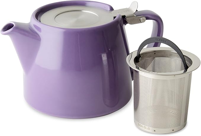 FORLIFE Stump Teapot with SLS Lid and Infuser, 18-Ounce, Purple
