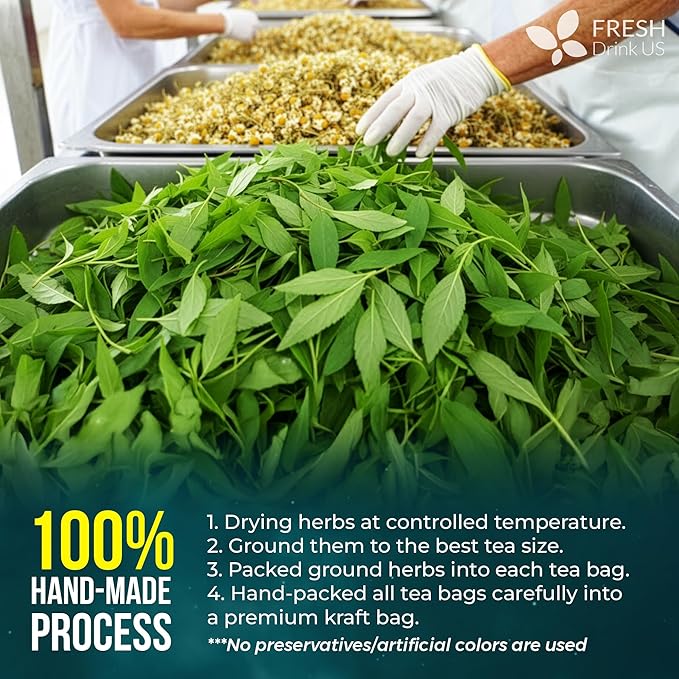 FreshDrinkUS, Tulsi Sleep Tea Bags | 135 Tea Bags | Herbal Blend with Tulsi Holy Basil, Chamomile, Gotu Kola, Ashwagandha & Peppermint | Naturally Caffeine-Free, Relaxing Evening Herbal Tea. Vegan - Bloomnest