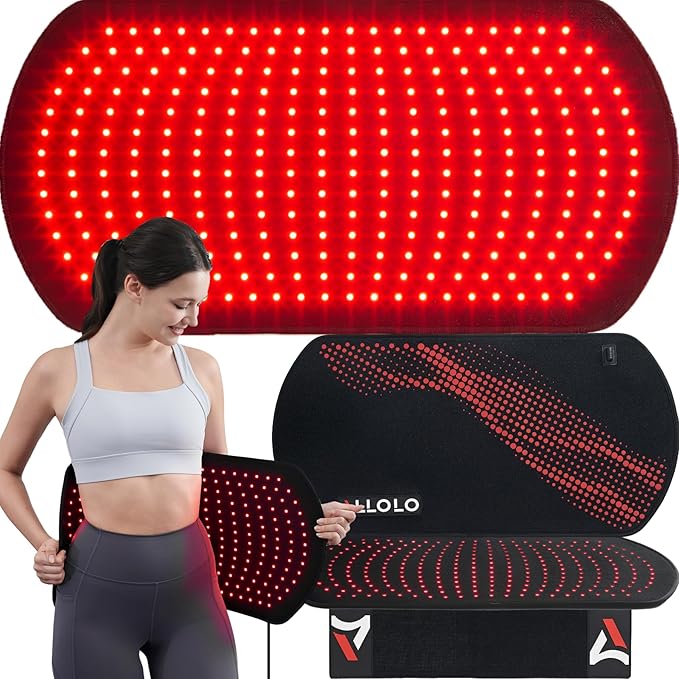 ALLOLO Red Light Therapy for Body, 27.6"*13.9" Large Infrared Light Therapy with Timer, 280pcs 3-in-1 LEDs 660nm&850nm Red Light Therapy Pad for Back Belly Knee Joint (with Storage Bag & Glasses) Bloomnest
