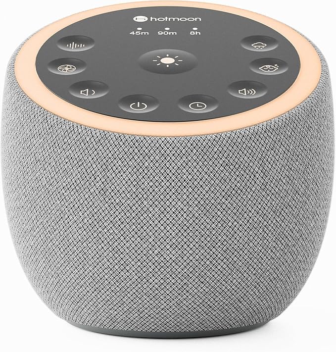 Hotmoon Sound Machine with 40 High-Fidelity Sounds, White Noise Sound Machine with Memory Functions, 8 Color Night Light, USB Power Supply, for Sleep & Noise Reduction Sleep Aid, Plug-in - Bloomnest