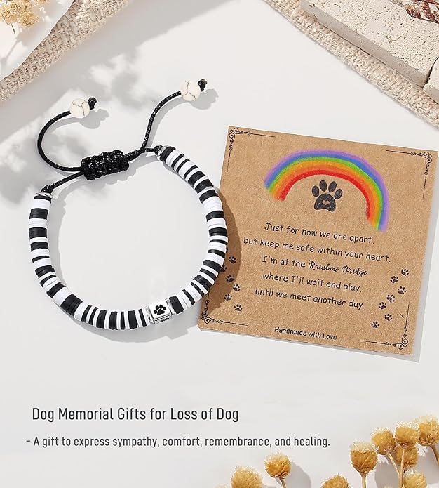 TONY & SANDY Dog Memorial Gifts, Pet Sympathy Rainbow Bridge Pet Memorial Bracelet for Men Women Girls Who Loss of Beloved Dog Cat - Bloomnest