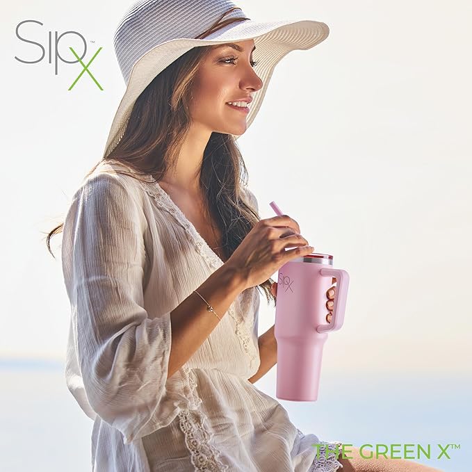 SIPX™ Insulated Tumbler With Lid And Straw, 40oz. Tumbler With Handle Keeps Cold 12 Hours, Water Bottle Thermos With Lid, BPA-Free Reusable Insulated Coffee Tumblers, Travel Mug Great For Beach Party - Bloomnest