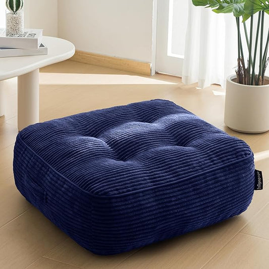 8" Washable Floor Pillow Cushion for Adults, Meditation Cushion Pillow, Large Square Floor Sitting, Removable Tufted Corduroy Cover, for Tatami Living Room or Yoga, 22x22 Inch, Machine Washable - Bloomnest